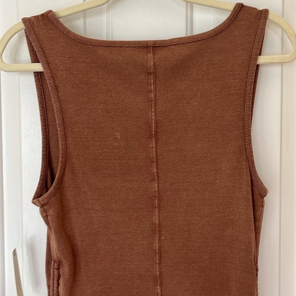 NWT Anthropologie X Pilcro | Ruched Square-Neck Tank Top Sleeveless Medium Boho - Picture 8 of 12